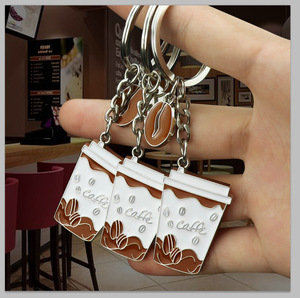 Porte-clés personnalisé en alliage de zinc, mignon, pour les boutiques de thé au lait, les cafés, cadeaux promotionnels, personnalisation - Product Image 5