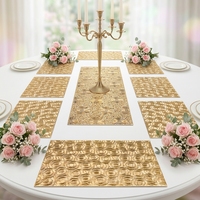 Napperons de table en PVC doré assortis au chemin de table – Résistants à la chaleur, antidérapants, imperméables, écologiques et durables pour un ensemble de salle à manger classique