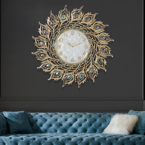 European Style Seashell Wall Clock Round Battery Powered Living Room Decor Elegant Quiet Design - Product Image 3