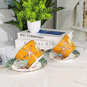 Yaratıcı kişiselleştirilmiş illüstrasyon ince porselen fincan ofis ev ziyafet 2 bardak 2 tabak kahve fincanı - Product Image 3