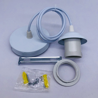 Kit de suspension luminaire vintage en métal fer forgé E27 plaqué et peint, 9 couleurs, avec cordon, pour éclairage DIY haut de gamme