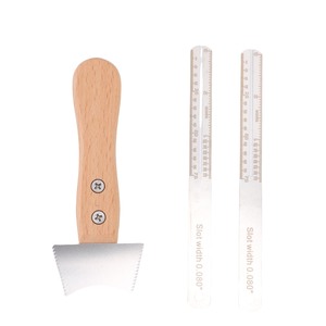 Couteau à rainures <span class=keywords><strong>pour</strong></span> <span class=keywords><strong>guitare</strong></span>, <span class=keywords><strong>grattoir</strong></span> à rainures de chevalettes, outil de réparation de luthier <span class=keywords><strong>pour</strong></span> instruments de musique avec manche en bois - Product Image 1