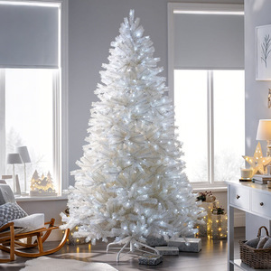 Sapins de Noël artificiels de qualité supérieure en PVC luxueux avec branches moelleuses et support métallique robuste pour la décoration de la maison et des fêtes - Product Image 1