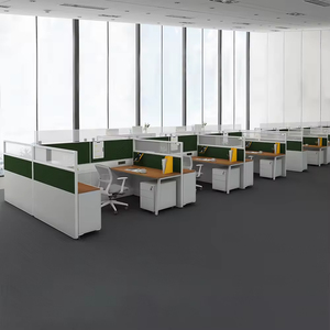 Custom Made Wooden Modern Office Workstation Computer <b>Desk</b> with Partition for Building and Hospital Use - Product Image 3