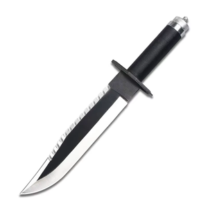 Cuchillo de supervivencia y caza Ram <span class=keywords><strong>bo</strong></span> Outdoor de acero inoxidable con hoja fija y funda de cuero para camping y aventura. - Product Image 3