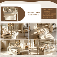 Boîte de présentation de montre minimaliste en acier inoxydable |   Plateau en verre |   Vitrine de luxe éclairée par LED pour la vente au détail |   Personnalisable, de haute qualité, durable