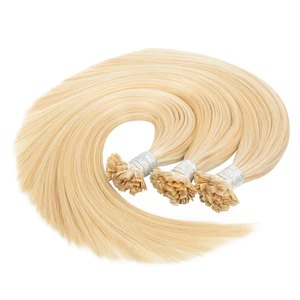 Extensions de cheveux à kératine pré-collée, double trame, pointe plate européenne, <span class=keywords><strong>micro</strong></span>-anneaux, double trame, cheveux humains vierges authentiques pour salon - Product Image 4