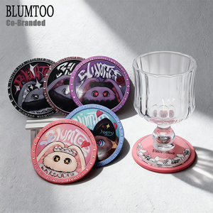 Blumtoo phiên bản độc quyền đế lót ly uống nước bằng nhựa PVC đế lót ly Cốc chống trượt thảm cốc thủy tinh đồ uống phong cách Thỏ - Product Image 2