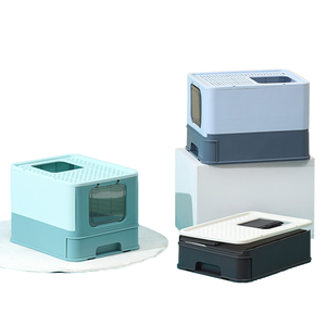 Bac à litière automatique pour chat de grande taille, entièrement fermé, style tiroir, anti-éclaboussures, en plastique PP, facile à nettoyer, grande capacité, pour animaux de compagnie - Product Image 1