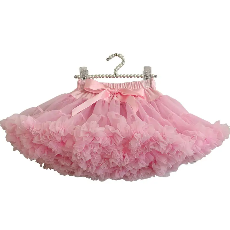 Saia tutu com babado para meninas, saia de tule com tutu