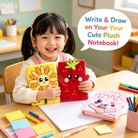 Carnet en peluche personnalisé pour enfants, fabriqué en usine BSCI, carnet doux pour enfants, carnet mignon pour écrire