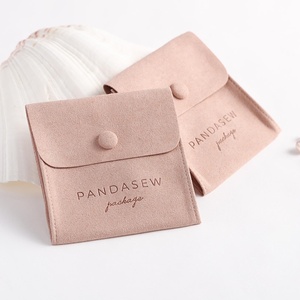 PandaSew Custom logo Earrings Ring Necklace Microfiber Jewelry Gift Packaging Bag <b>Envelope</b> Jewellery Pouch - Product Image 1