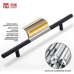 Modern Aluminum Alloy <b>Cabinet</b> Hardware <b>Black</b>/Gold Finish Stylish T-Bar Design Bedroom Bathroom <b>Kitchen</b> <b>Cabinets</b> Durable Antirust - Product Image 2