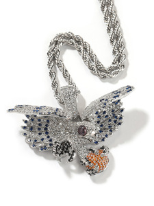 2024 Hip <span class=keywords><strong>Hop</strong></span> Vintage Rap Bijoux Plein Glacé CZ Diamant Oiseau Pendentif Exquis En Laiton Zircon Incrustation Coloré Cuivre Collier - Product Image 5
