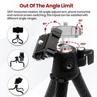 Tripod fleksibel Tripod kamera Mini portabel, untuk ponsel dengan dudukan ponsel