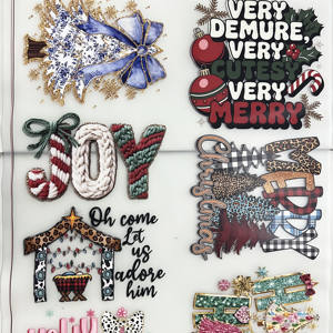 Benang Natal benang palsu populer desain layar cetak Transfer panas besi pada penghancur panas plassol Offset Transfer panas kustom - Product Image 1