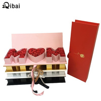 Qibai MoM Boîte à fleurs Rose Rigide Luxe Maman Cadeau Boîtes à fleurs Emballage de fleurs Cadeau pour la fête des mères