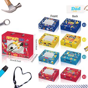 กล่องของขวัญวันพ่อ 12 แพ็ค ลายเครื่องมือ กล่องกระดาษใส่ของขวัญวัน<span class=keywords><strong>พ่อ</strong></span> กล่องขนมวันพ่อ มีหน้าต่าง สำหรับใส่ของชำร่วย คุกกี้ - Product Image 6