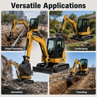 Excavator Mini Bekas CAT 303.5 Tahun 2020 Jam Kerja Rendah 3.5T Crawler Digger Cummins Kawasaki Bucket 0.15m3