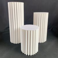 Colonnes romaines de mariage pilier romain en papier colonne de pilier en papier pliant avec couvercle en acrylique pour décorations de table de mariage