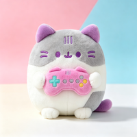 Peluche chat gris personnalisée OEM ODM, figurine chat mignonne, jouet pour machine à griffes, fabricant de jouets en peluche en gros