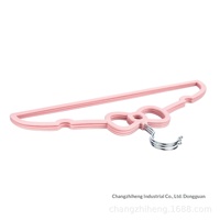 Cintre en plastique floqué en forme de cœur avec nœud, antidérapant, créatif, pour étudiants et usage domestique