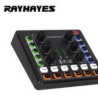 Carte son RAYHAYES RJ-F2, style mini, pour performance de guitare en direct, enregistrement en direct, microphone externe USB, mixeur audio RGB