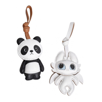 Breloque de sac en cuir motif panda et dragon de dessin animé, logo personnalisé, pendentif de sac en forme d'animal, OEM ODM, décoration de sac écologique