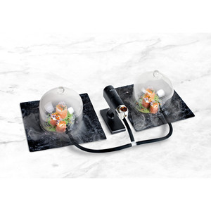 Doppio tubo per affumicatore con connettore a T e terminali, lunghezza 120 cm, nero - Product Image 3