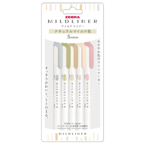 Mild 5-Color Set Mildliner Natural Multifunctional <b>Markers</b> Premium Highlighter <b>Pens</b> - Product Image 1