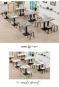 Muebles de <span class=keywords><strong>comedor</strong></span> portátiles modernos, <span class=keywords><strong>mesa</strong></span> comercial <span class=keywords><strong>cuadrada</strong></span> <span class=keywords><strong>pequeña</strong></span>, juego de sillas de <span class=keywords><strong>comedor</strong></span> rápidas para cafetería, cafetería, aperitivos, bares, restaurantes - Product Image 3