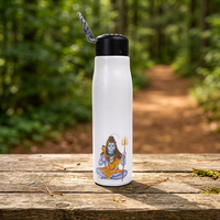 Bouteille d'eau en métal personnalisée avec logo imprimé Radha Krishna - Cadeau élégant pour la rentrée scolaire et Thanksgiving, coffret cadeau pour le bureau