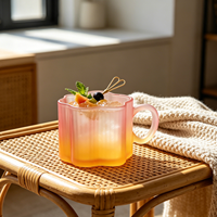 Mug à lait en verre YS Modern Cloud - Compatible micro-ondes et lave-vaisselle, à paroi simple, pour fêtes, design unisexe