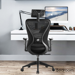 Chaise de bureau ergonomique de luxe confortable à dossier haut en maille, réglable en hauteur, chaise de direction pivotante - Product Image 2