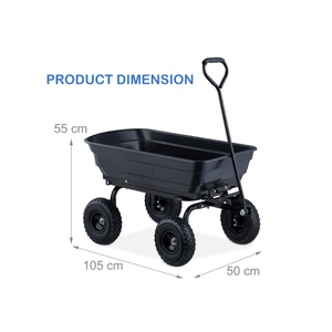 Carretilla de Jardín de Polietileno de Alta Resistencia OEM/ODM a Buen Precio con Mecanismo de Descarga Patentado para Transportar Leña y Restos de Jardín - Modelo GARPYC000 - Product Image 5