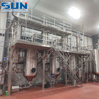 Évaporateur à film tombant triple effet de la marque SUN pour l'industrie alimentaire et des boissons, économie d'énergie, vapeur, contrôlé par PLC, produits laitiers/lait/lucre de lait