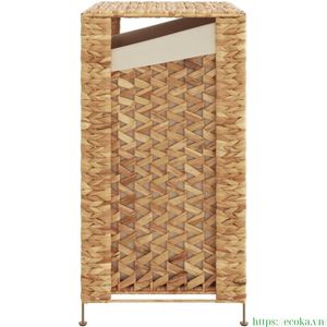 Cestas de lavandería rectangulares tejidas a mano de jacinto de agua con tapa, organizador de ropa de Vietnam - Product Image 6