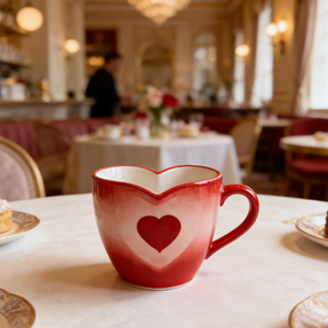 LovingHome Cadeau <span class=keywords><strong>Saint</strong></span>-<span class=keywords><strong>Valentin</strong></span> Mignon <span class=keywords><strong>Mug</strong></span> en céramique en forme de cœur avec anse en cœur, compatible micro-ondes, pour cadeaux - Product Image 2