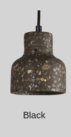 Petite suspension industrielle moderne en béton avec motif creux imprimé en 3D pour décor de café et de restaurant