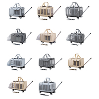 Sac de transport pour animaux de compagnie sur roulettes extra-large pour chats et petits chiens, approuvé par les compagnies aériennes, pliable et respirant, avec roulettes