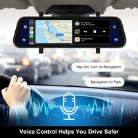 ADAS 9,66-Zoll-Streaming-Media-Spiegel DVR FHD 1080P Dashcam Videorekorder GPS BT Auto-DVR Kabelloses Carplay Android Auto Monitor