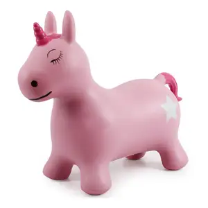 Unicorn Bouncy Horse für Kleinkinder Aufblasbare Bouncing Hopper Plüsch bedeckt Indoor Outdoor Ride auf springenden Tiers pielzeug Ideales Geschenk