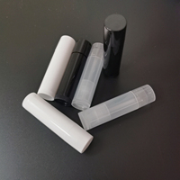 Tube vide pour baume à lèvres, tube personnalisé pour baume à lèvres 5g, transparent, noir, blanc, en plastique cosmétique avec capuchon à clapet, pour soins de la peau numériques