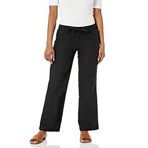 <span class=keywords><strong>Pantaloni</strong></span> Larghi da Donna <span class=keywords><strong>in</strong></span> Misto <span class=keywords><strong>Lino</strong></span> con Elastico <span class=keywords><strong>in</strong></span> Vita e Coulisse, Traspiranti (Taglia Grande) <span class=keywords><strong>Neri</strong></span> M - Product Image 3