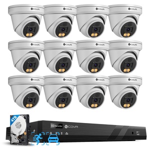 Sistem Kamera Keamanan 16CH 5MP H.265 PoE NVR Kit, 12 Buah Kamera IP 5MP dengan Deteksi AI VCA Smart Dual Light - Product Image 1