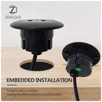 12V dc 3.1a sortie maximale Double Port prise USB chargeur de bureau meubles canapé rond Double USB bloc chargeur pour bureau
