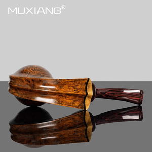 MUXIANG Handmade Wooden Tobacco Pipe Free Type Solid Wood Men's Smoking Accessory - Product Image 3