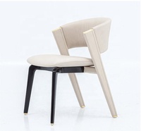 Chaises de salle à manger modernes en cuir Chaise de salle à manger en acier inoxydable brossé avec bras Chaise de salle à manger