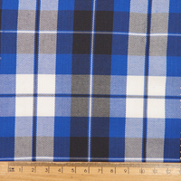 Tissu à carreaux en chevron teint en fil, durable, à faible MOQ, en rayonne et polyester, motif tartan bleu doux, pour vêtements scolaires pour enfants