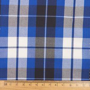 Low MOQ Durable Herringbone Yarn Dyed Check Fabric Soft <strong>Blue</strong> Tone Tartan Rayon Polyester <strong>Material</strong> for Kids School Wear - Product Image 2